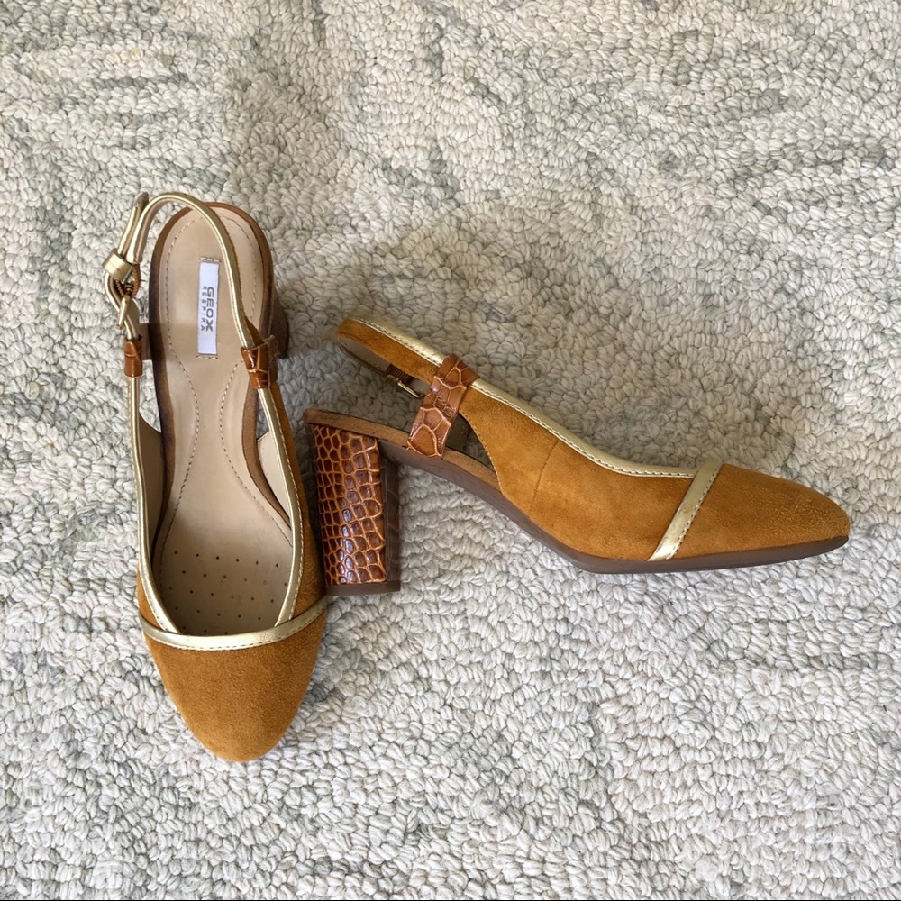 Geox Respira sling back suede leather heels 👠